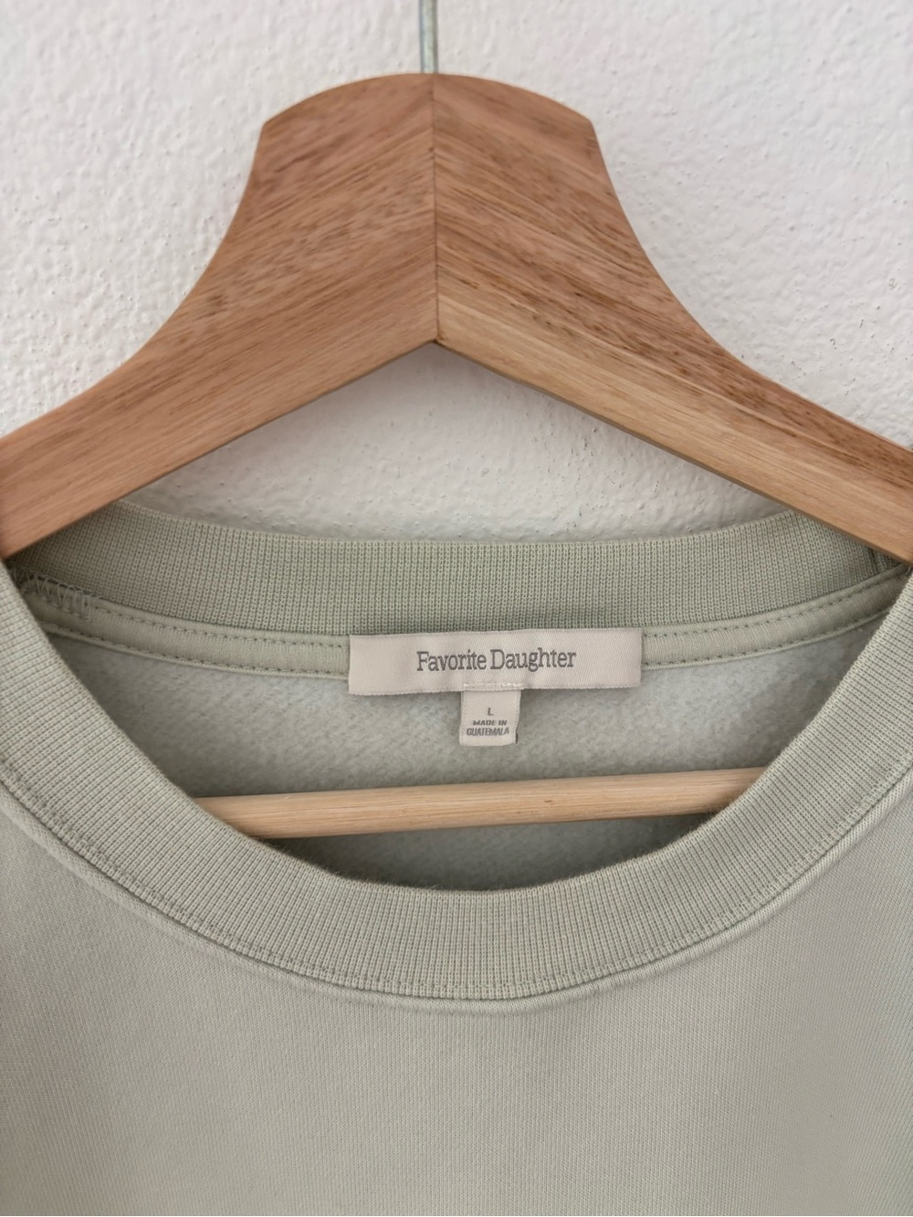 Favorite Daughter Cropped Mom's Favorite Sweatshirt in light sage white - Picture 3 of 3